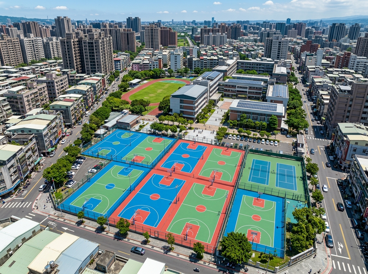聊城市塑胶颗粒硅PU篮球场 - 方案